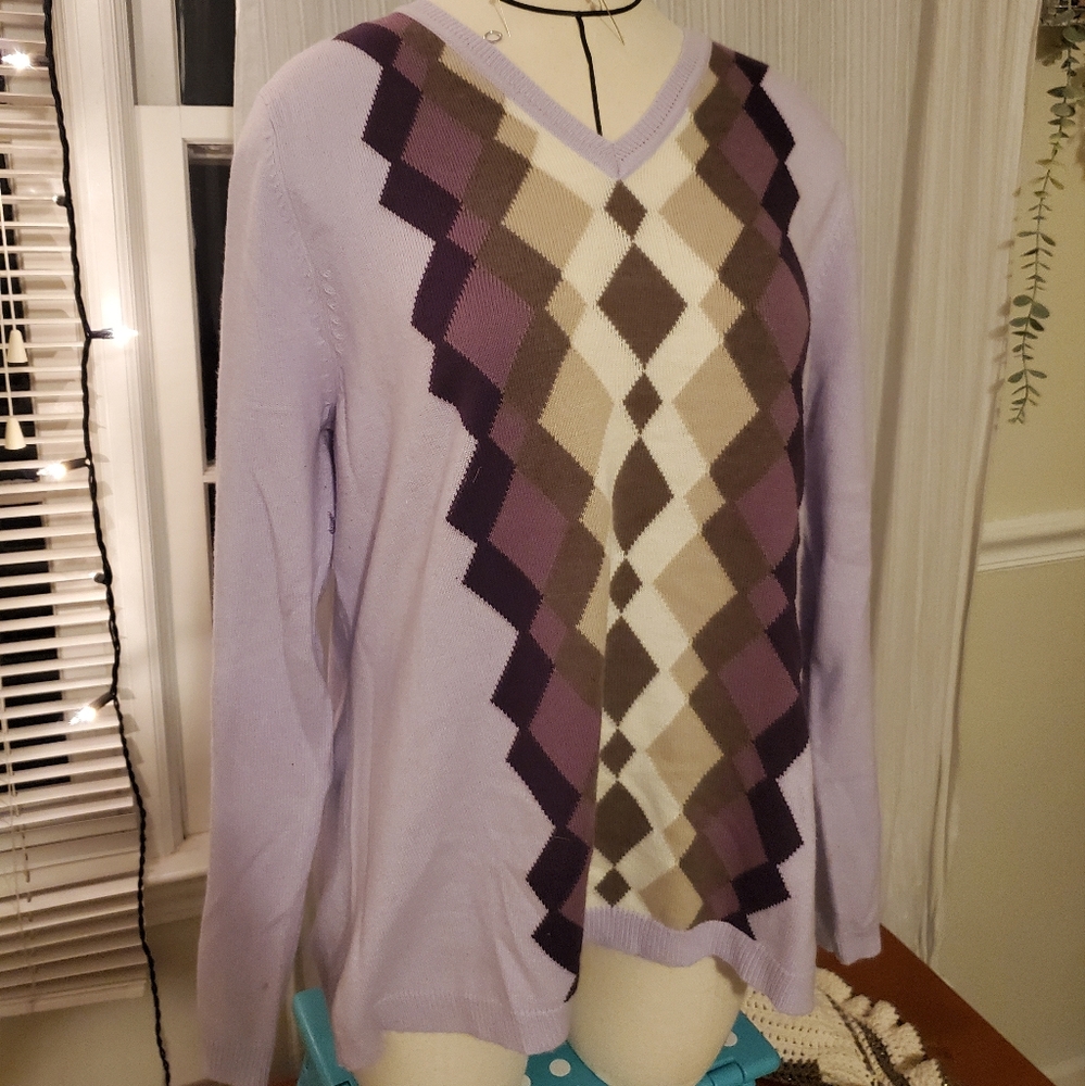 Purple Argyle Sweater